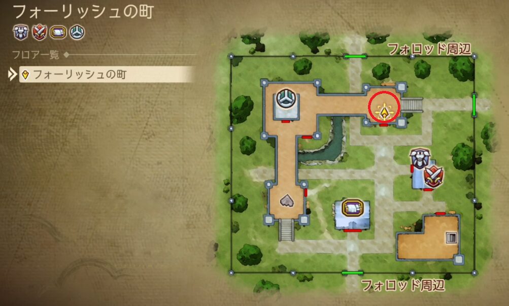 フォーリッシュの町ちいさなメダル場所